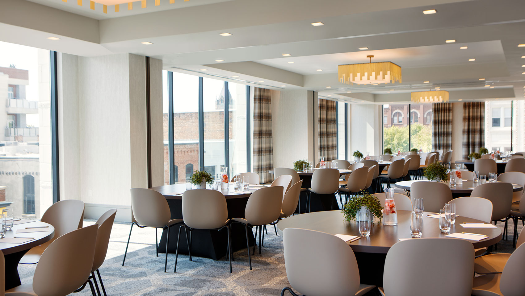meeting tables set up in Willcox meeting room