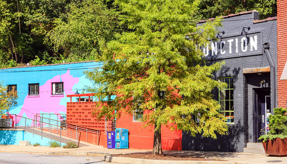 Building with the word juntcion stenciled on the side